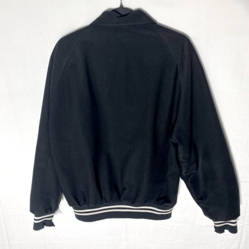 Vintage Black Textured Snap Front Bomber Style Light Jacket M - Picture 13 of 14